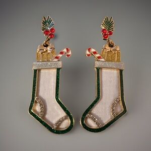 Festive Christmas Stockings Earrings by Holiday Time